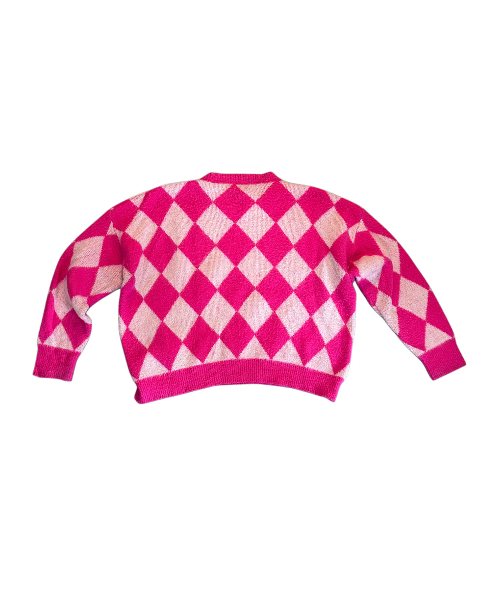 Pink Argyle Srickpullover (L)