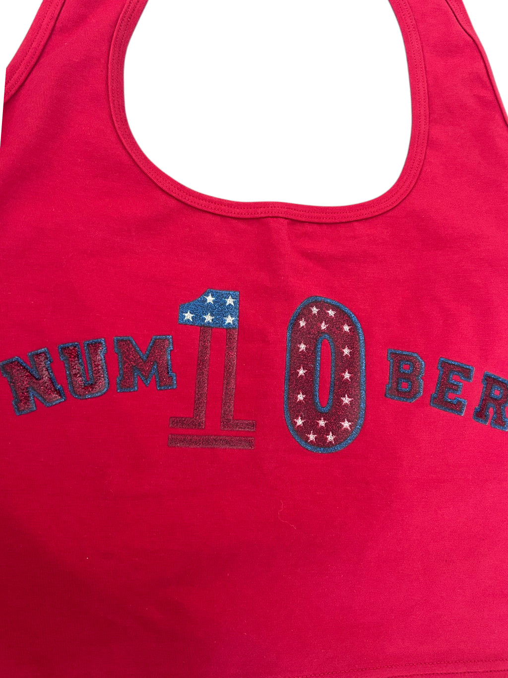 Rainbow Number 10 Halter Top Crop (S)