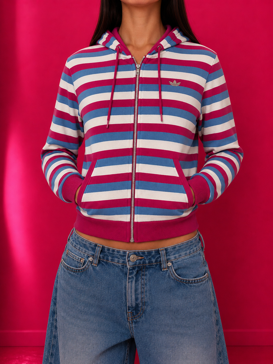 Adidas Originals Stripe Zip Hoodie (XS)